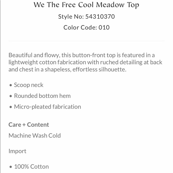 NWT Free People Cool Meadow Top Ivory - Picture 3 of 8